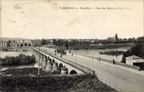 Ak Metz Moselle, Todtenbrücke, Moselfort