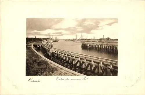 Passepartout Ak Ostende Ostende Westflandern, Eingang zum neuen Hafen