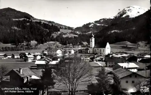 Ak Söll in Tirol, Gesamtansicht mit Hoher Salve