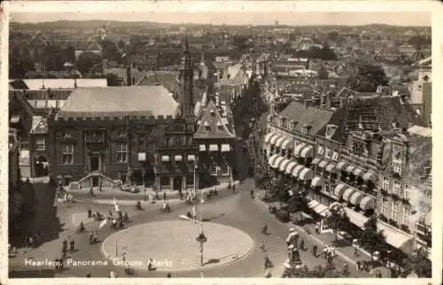 Ak Haarlem Nordholland Niederlande, Panorama, Groote Markt