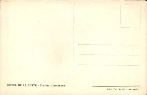 Ak Cortina d'Ampezzo Veneto, Hotel de la Poste, Innenansicht