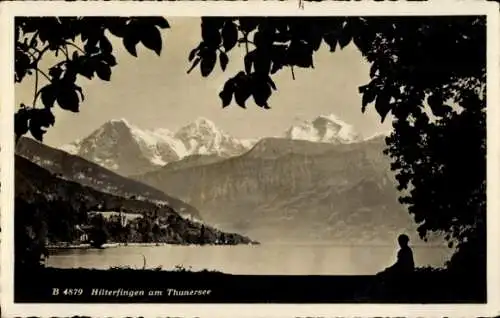 Ak Hilterfingen Thun Kanton Bern Schweiz, am Thunersee