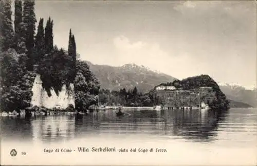 Ak Lago di Como Lombardia, Villa Serbelloni vista dal lago die Lecco