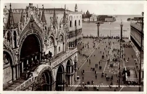 Ak Venezia Venedig Veneto, Panorama dalla Torre dell'Orologio