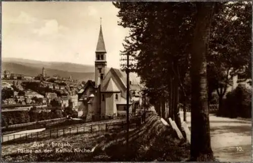 Ak Aue im Erzgebirge Sachsen, Kath. Kirche