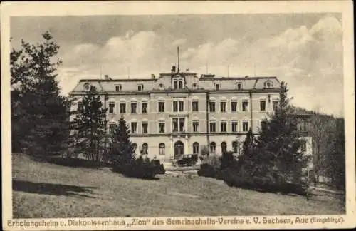 Ak Aue im Erzgebirge Sachsen, Erholungsheim und Diakonissenhaus Zion des Gemeinschaftsvereins