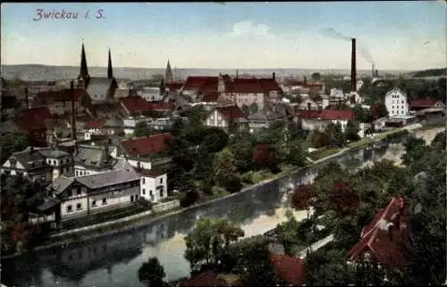 Ak Zwickau in Sachsen, Blick auf die Stadt