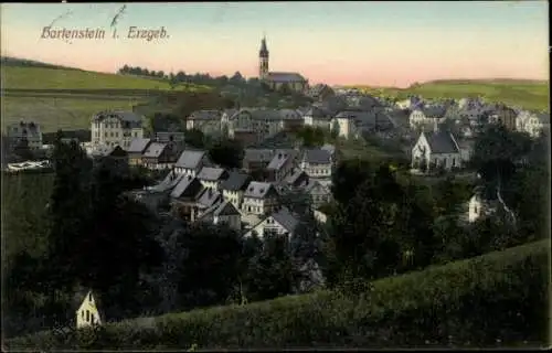 Ak Hartenstein im Erzgebirge Sachsen, Totalansicht von Ort