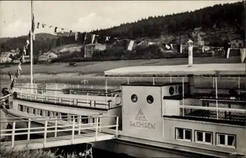 Ak Pötzscha Wehlen an der Elbe Sachsen, Schwimmende Jugendherberge Sachsen, DJH