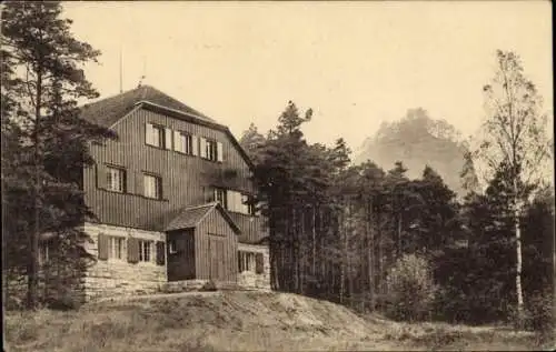 Ak Schöna Sächsische Schweiz, Naturfreundehaus am Zirkelstein