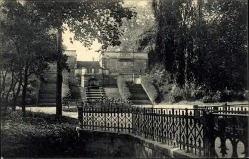 Ak Riesa an der Elbe Sachsen, Freitreppe im Stadtpark