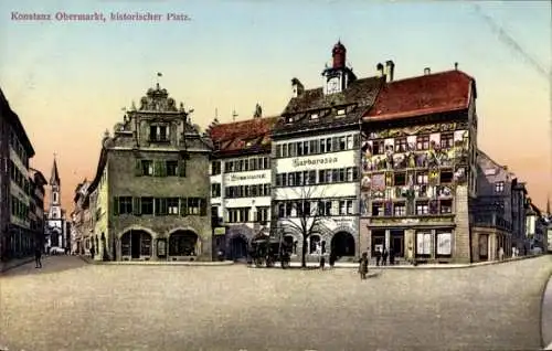 Ak Konstanz am Bodensee, Obermarkt, Barbarossa