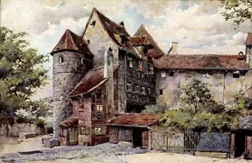 Künstler Ak Schmidt, Franz, Nürnberg, Der Schwedenhof auf der Burg