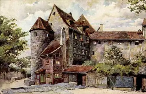 Künstler Ak Schmidt, Franz, Nürnberg, Der Schwedenhof auf der Burg