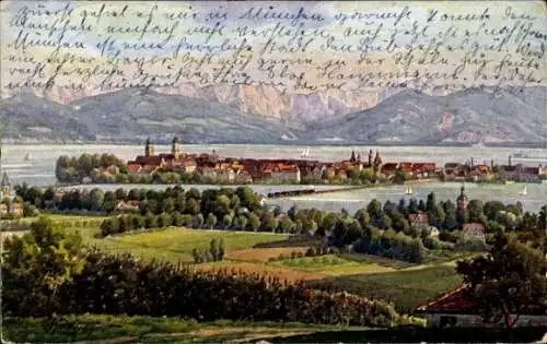 Künstler Ak Marschall, V., Lindau am Bodensee Schwaben, Panorama