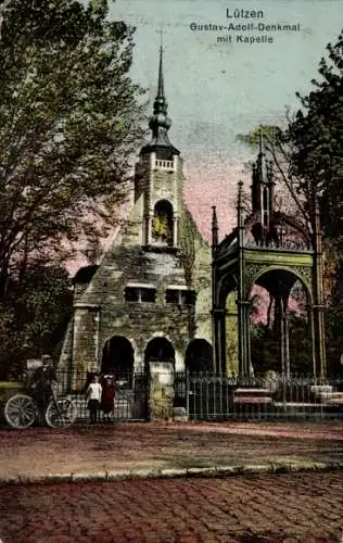 Ak Lützen Burgenlandkreis, Gustav Adolf Denkmal mit Kapelle