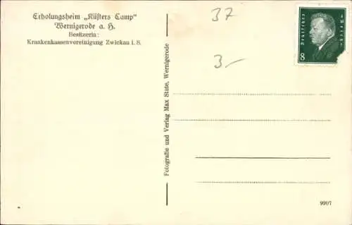 Ak Wernigerode am Harz, Vestbül im Hauptgebäude des Erholungsheims Külters Camp