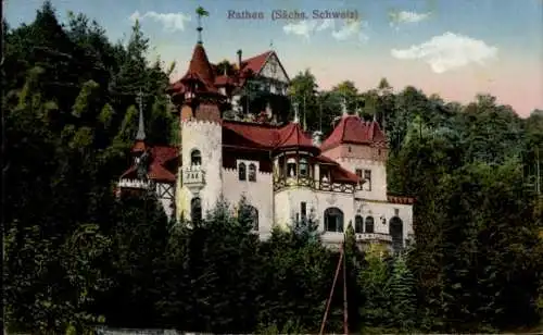 Ak Kurort Rathen im Elbsandsteingebirge, Sächs. Gemeinsschafts-Diakonissenhaus Zion