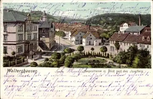 Ak Waltershausen im Thüringer Becken, Hauptstraße mit Blick nach dem Inselberg