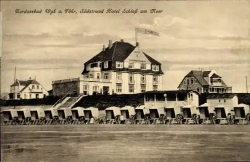 Ak Wyk auf Föhr Nordfriesland, Südstrand Hotel Schloss am Meer