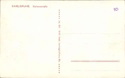 Ak Karlsruhe in Baden, Kaiserstraße, Passanten, Straßenbahn