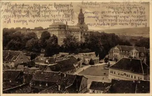 Ak Sondershausen, Blick von der Stadtkirche, Marktplatz