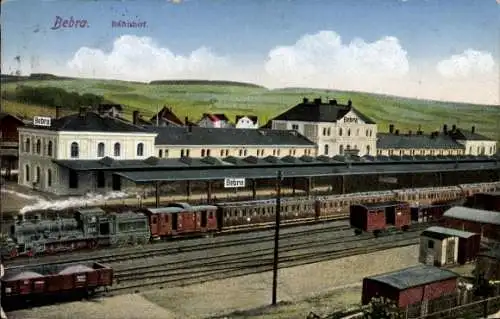 Ak Bebra an der Fulda Hessen, Bahnhof, Gleisseite, Eisenbahn