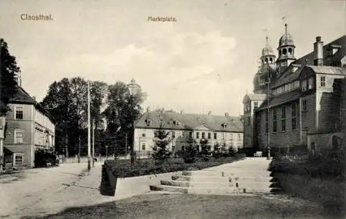 Ak Clausthal Zellerfeld im Oberharz, Marktplatz