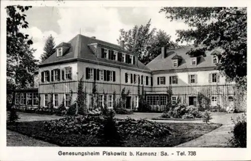 Ak Piskowitz bei Kamenz Nebelschütz Sachsen, Genesungsheim