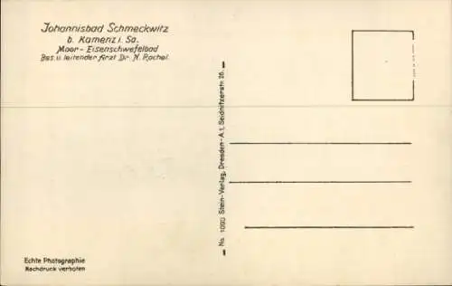 Ak Johannisbad Schmeckwitz Oberlausitz, Moor-Eisenschwefelbad