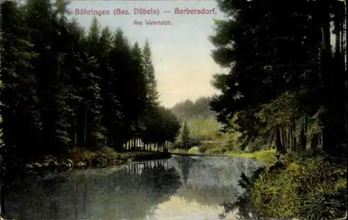 Ak Böhrigen Berbersdorf Striegistal Sachsen, Wehrteich