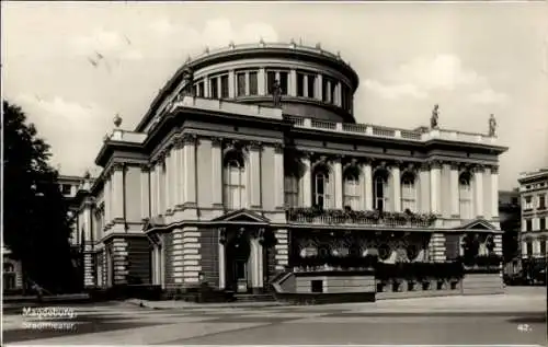 Ak Magdeburg, Partie am Stadttheater, Vorderansicht