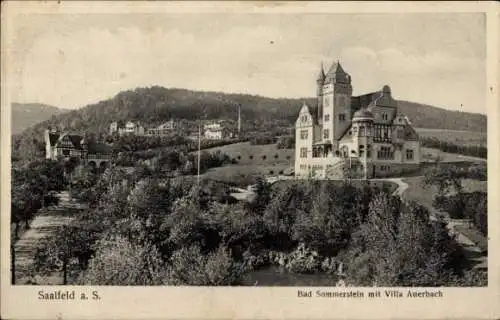 Ak Saalfeld an der Saale Thüringen, Bad Sommerstein mit Villa Auerbach