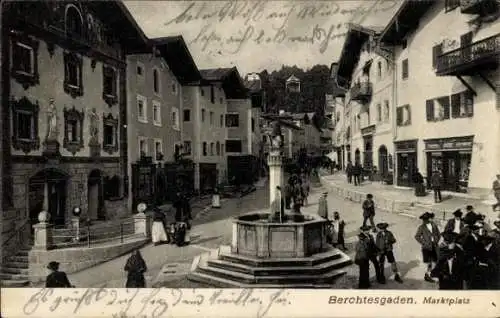 Ak Berchtesgaden in Oberbayern, Marktplatz