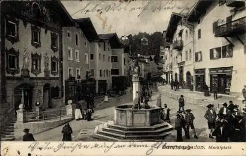 Ak Berchtesgaden in Oberbayern, Marktplatz