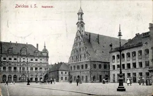 Ak Zwickau in Sachsen, Hauptmarkt