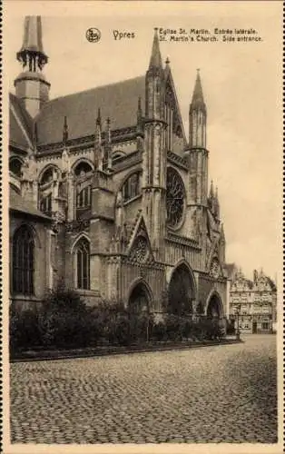 Ak Ypern Ypern Westflandern, St. Martin Kirche