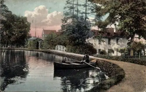 Ak Viersen in Nordrhein Westfalen, Park an der Kaisermühle, Ruderboot