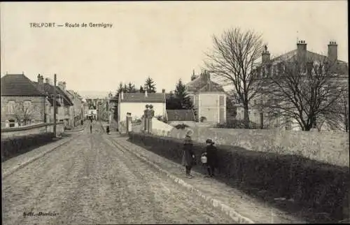 Ak Trilport Seine et Marne, Route de Germigny