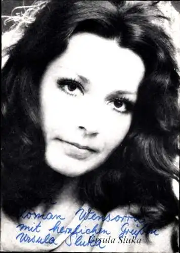 Ak Fernsehansagerin Ursula Sluka, Portrait, Autogramm