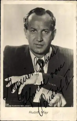 Ak Schauspieler Rudolf May, Portrait, Autogramm