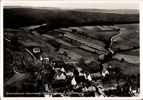 Ak Obermusbach Musbach Freudenstadt im Schwarzwald, Fliegeraufnahme