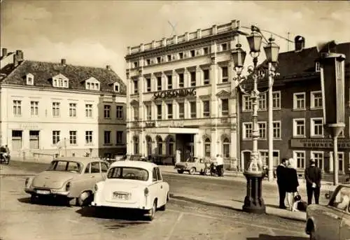 Ak Hohenstein Ernstthal Sachsen, Hotel Sachsenring, Selbstbedienungsgaststätte Braunes Ross, Autos