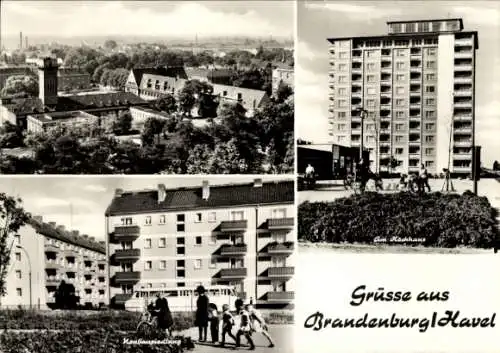 Ak Brandenburg an der Havel, Gesamtansicht, am Hochhaus, Neubausiedlung