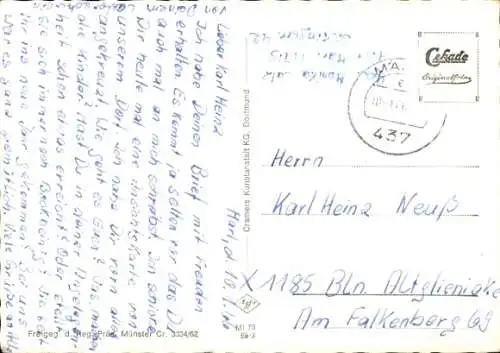 Ak Marl im Ruhrgebiet, Teilansicht mit Herz Jesu Kirche und Stadtsparkasse