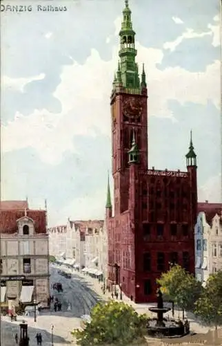 Künstler Ak Tischer, G., Gdańsk Danzig, Rathaus