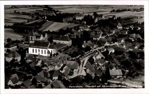 Ak Heitersheim im Schwarzwald, Fliegeraufnahme, Oberdorf, Johanniterschloss