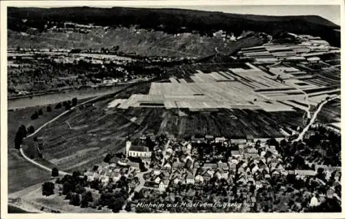 Ak Minheim an der Mosel, Fliegeraufnahme