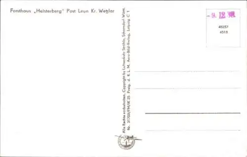 Ak Heisterberg Driedorf im Westerwald, Fliegeraufnahme, Forsthaus