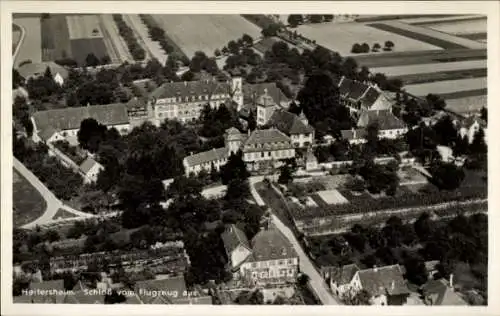 Ak Heitersheim im Schwarzwald, Fliegeraufnahme, Schloss